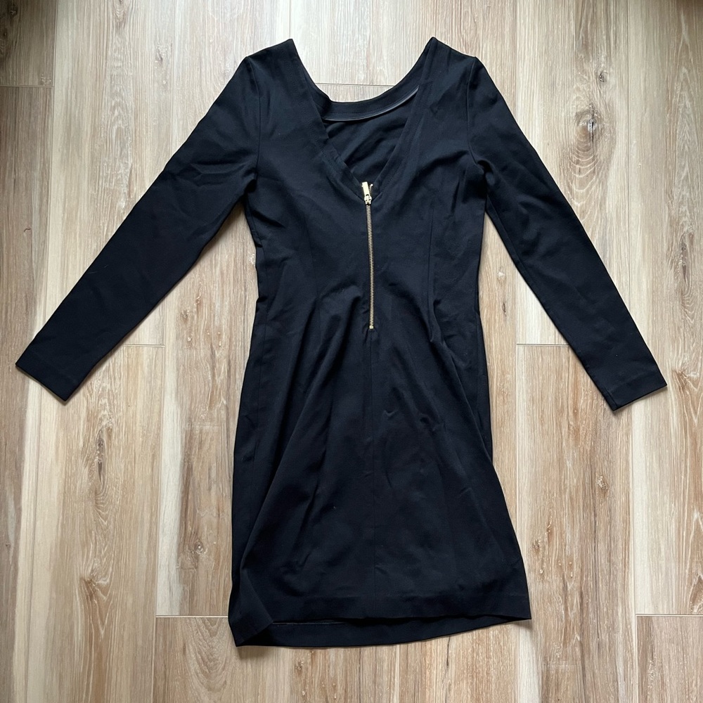 Banana Republic worn once little black dress with low back gold zipper.